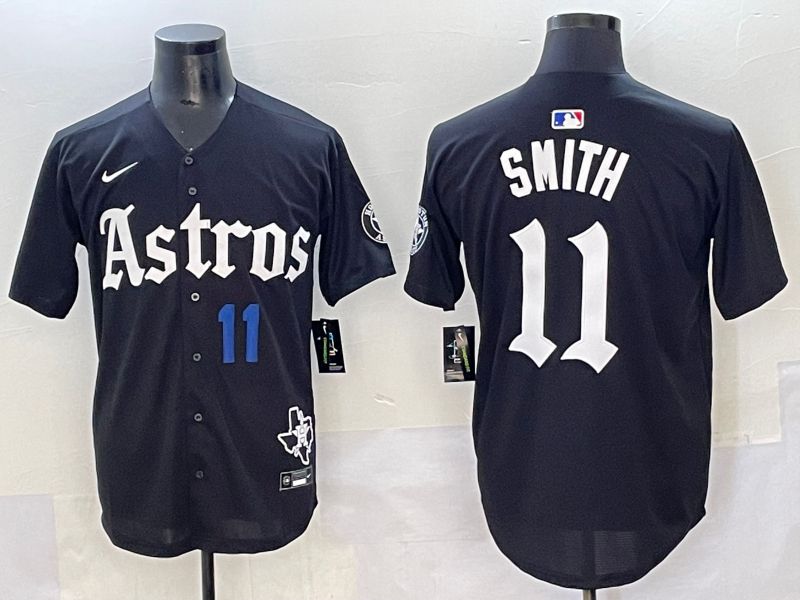 Men 2025 Houston Astros #11 Smith Black Five generations Joint Name Nike MLB Jersey style 32->houston astros->MLB Jersey